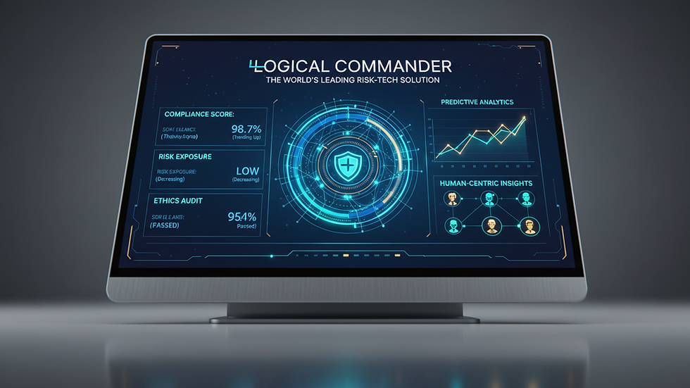 Dashboard showing ethical risk management analytics and compliance data