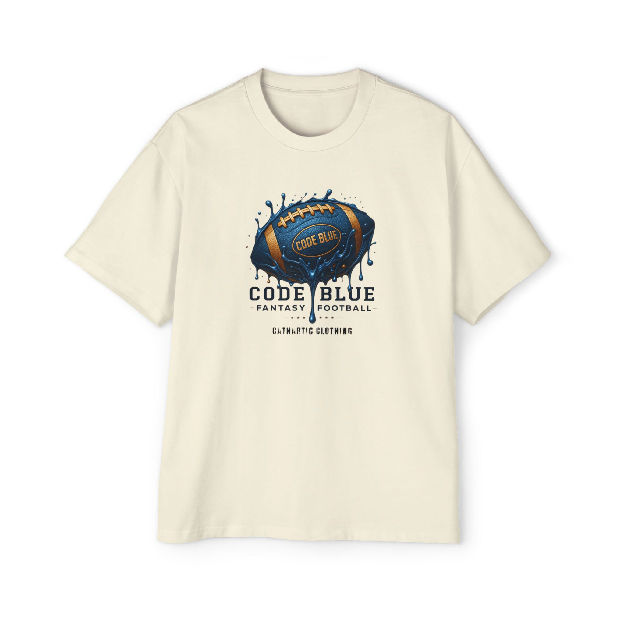 Men's Oversized Tee, Comfortable T-Shirt, Sports Fan Apparel, Code Blue Graphic