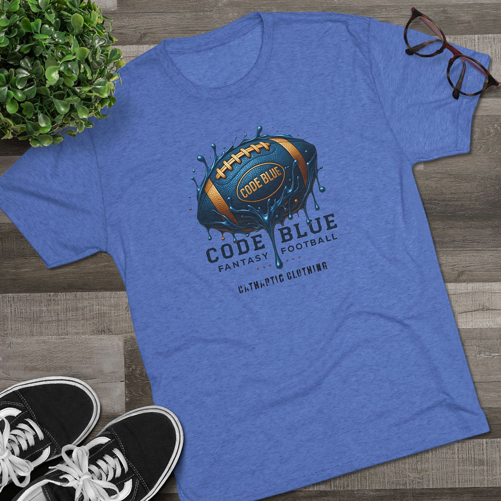 Thumbnail: Fantasy Football Tee, Code Blue Unisex Crew Shirt, Gift for Sports Fans.