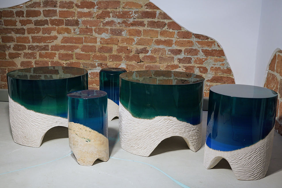 Thumbnail: Immerso - Tables/Stools by Eduard Locota