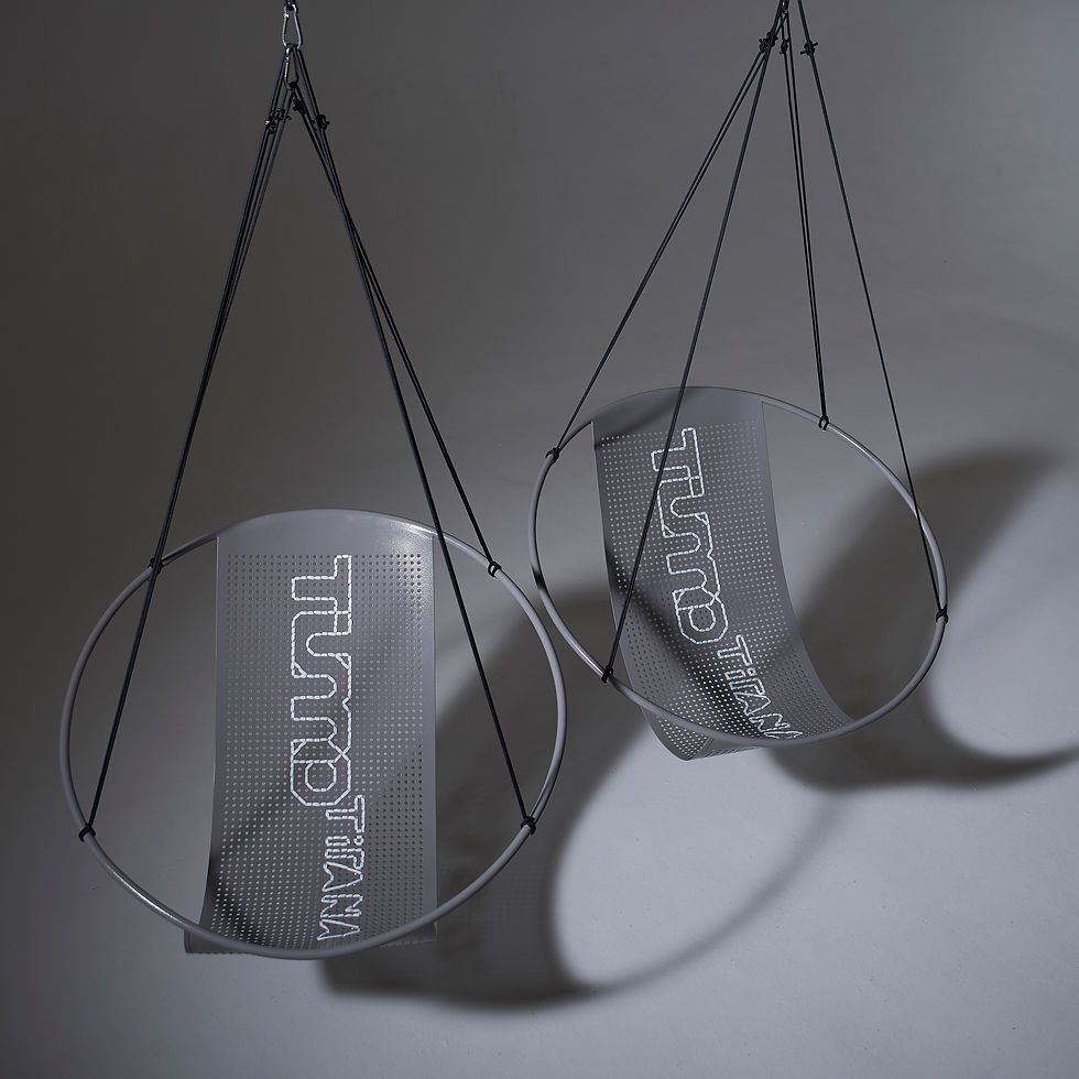 Thumbnail: Embroidery cross stitch swing chair by Studio Stirling