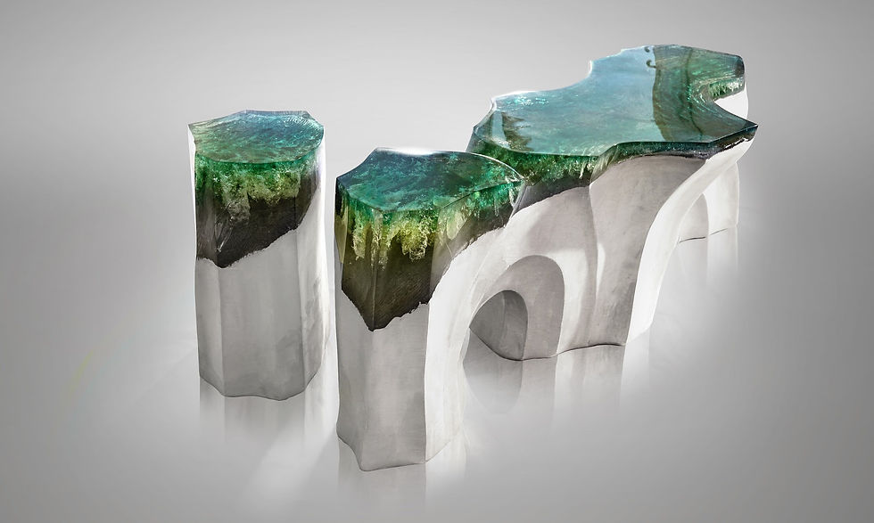 Thumbnail: La Falaise – Bench & Side Table by Eduard Locota