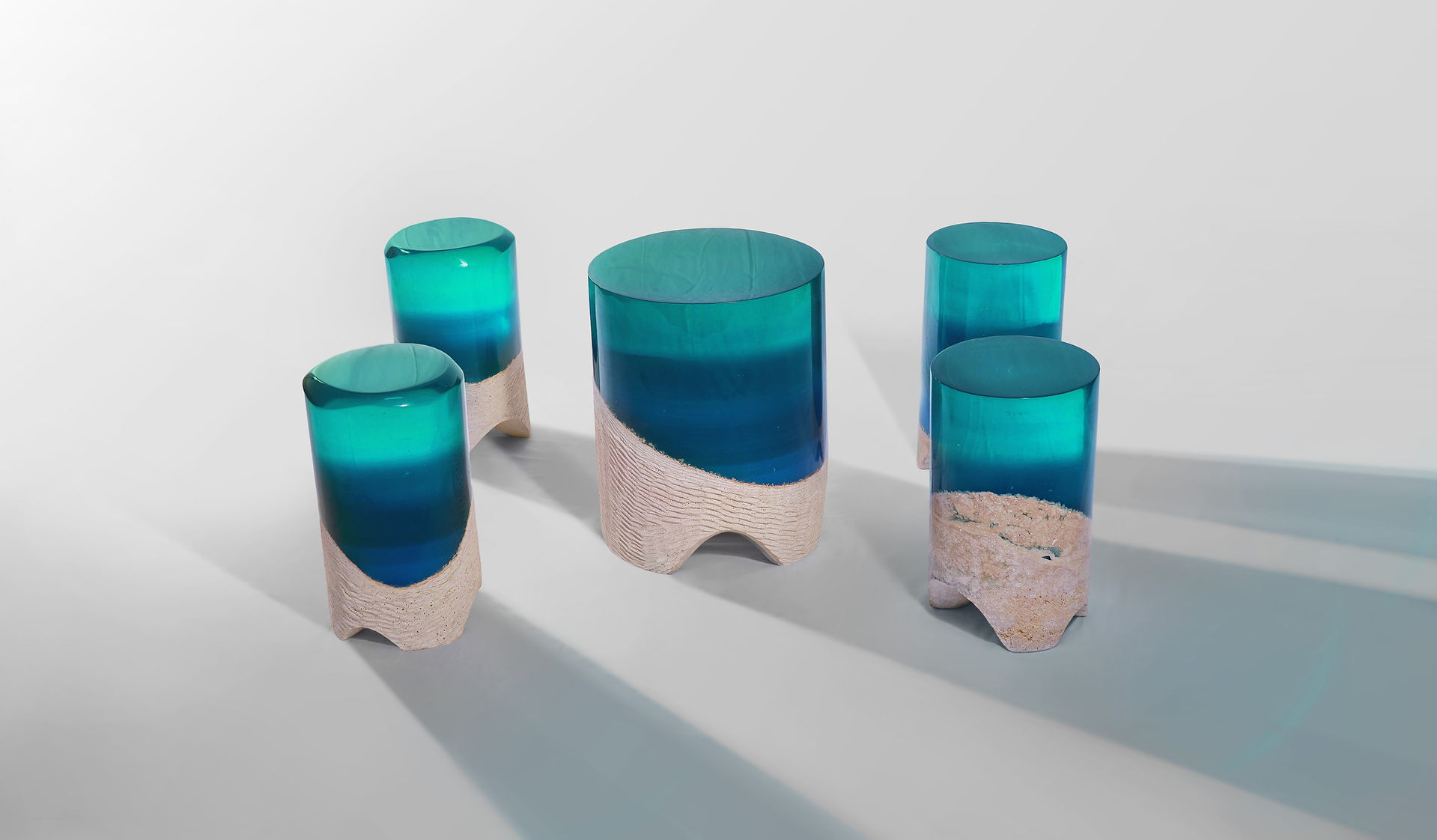 Immerso - Tables/Stools by Eduard Locota