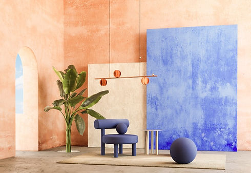 Low Chair Gropius by Noom with Sphere otoman