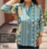 Printed crepe shirt tunic 