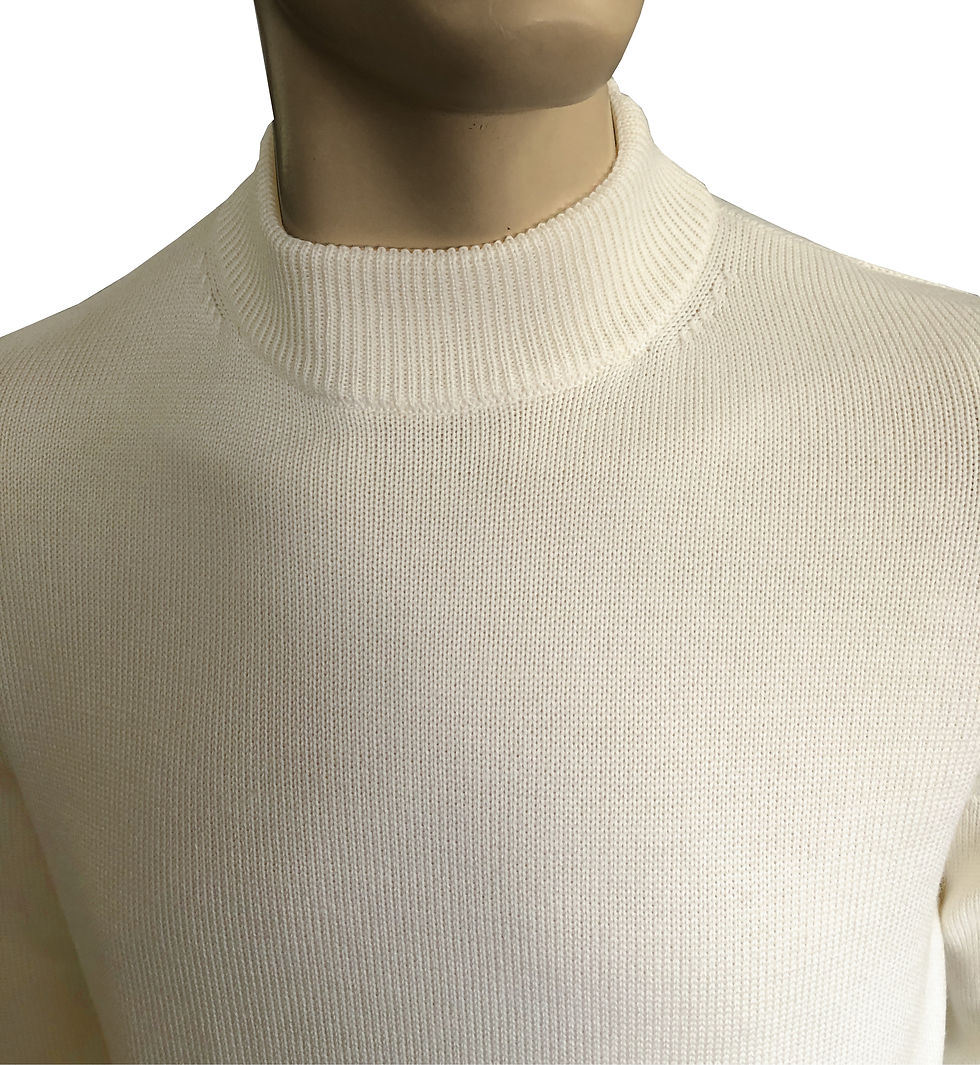 Herren Pullover, Strickpullover, Merinowolle, Stehkragen, fully fashion, formgestrickt, Langarm, natur,  Ansicht Kragen