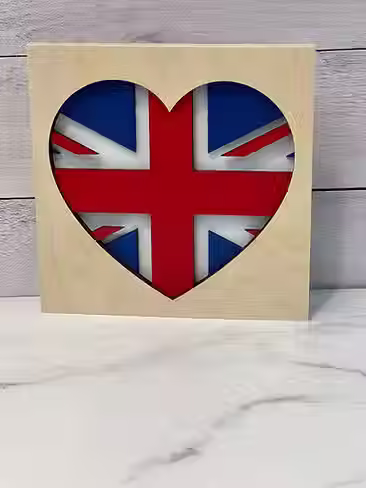 Layered Union Jack Heart