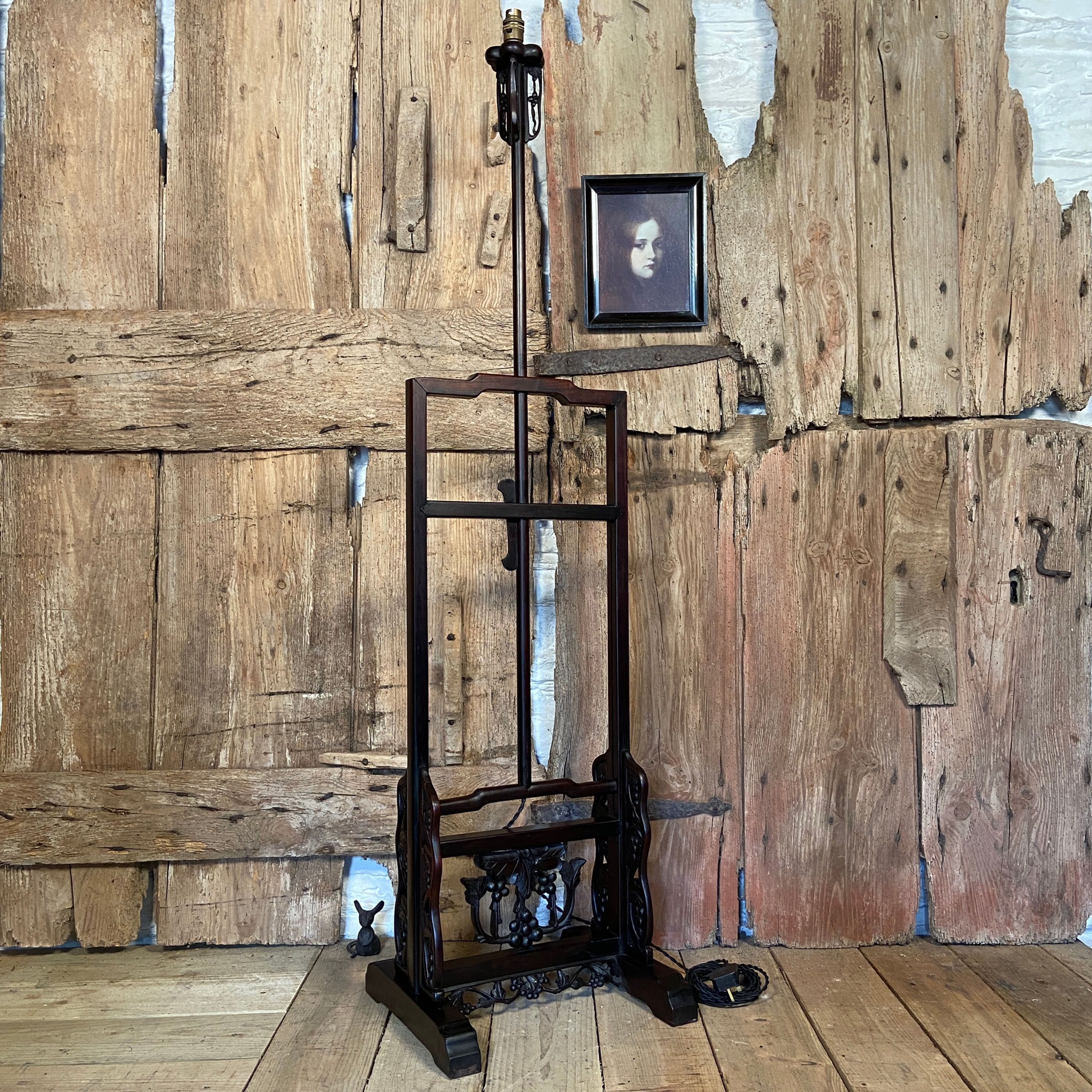 Chinese Hongmu Wood Standard Lamp - Early 20C