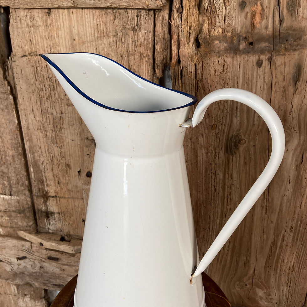 Thumbnail: Large White French Enamel Jug