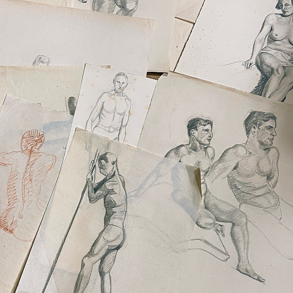 Thumbnail: Folio of Nude Life Drawings - Circa 1920s