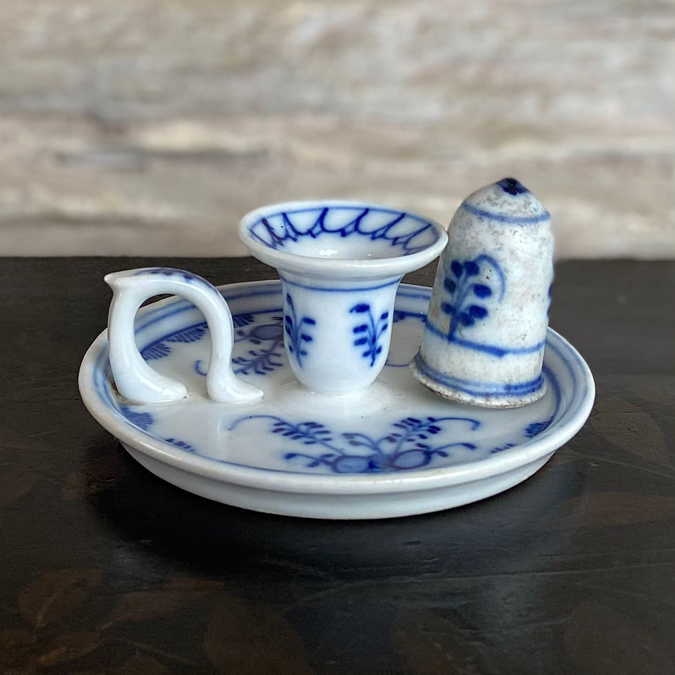Dresden Blue & White Porcelain Chamberstick