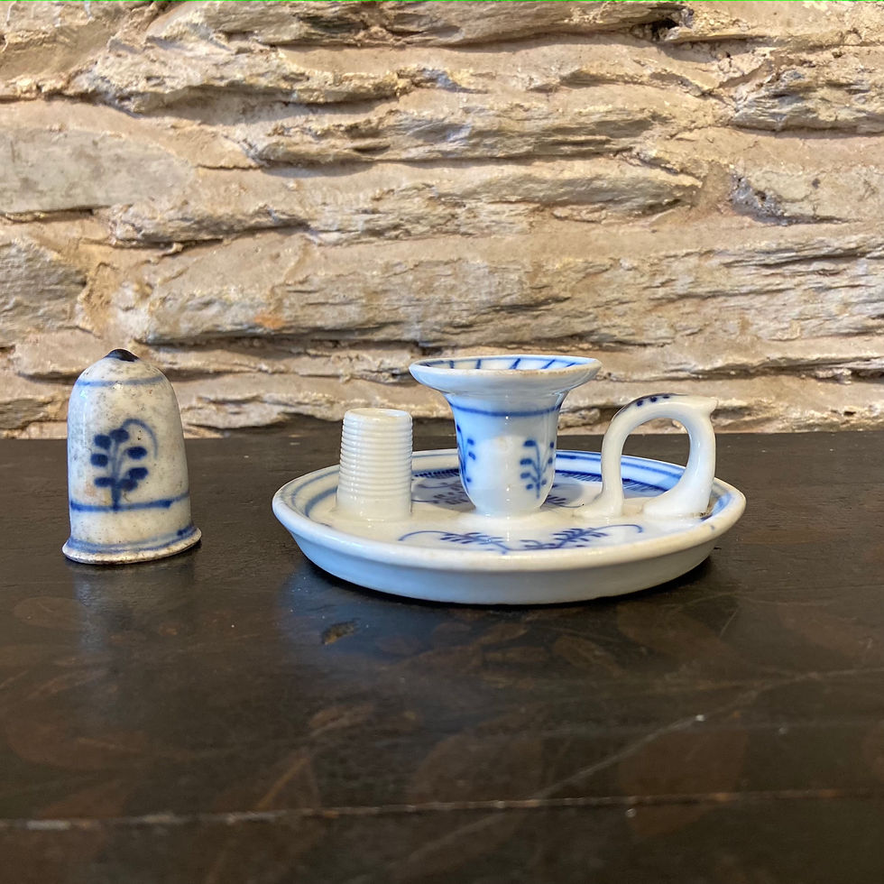 Thumbnail: Dresden Blue & White Porcelain Chamberstick