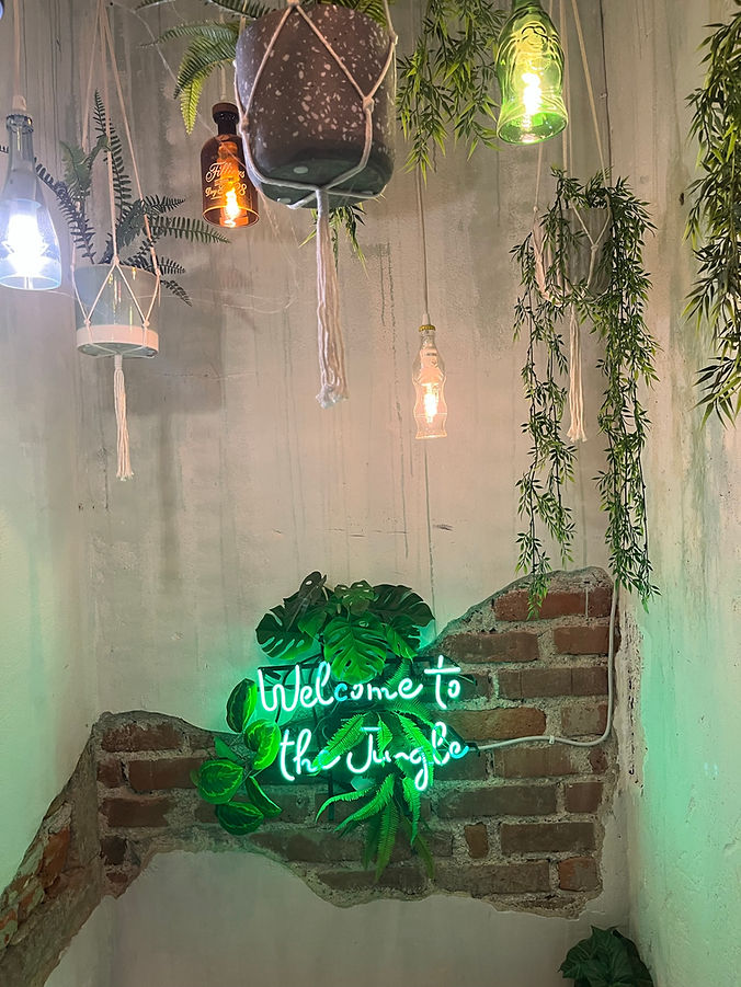 neon light flower wall