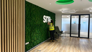 Large Bun moss wall with sign