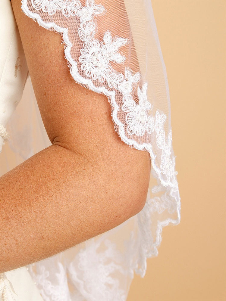 Thumbnail: Lace Embroidered Mantilla Wedding Veil