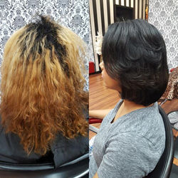 Do not let anyone put bleach on your relaxed hair!! The two do not mix!_#beforeandafter #healthyhair