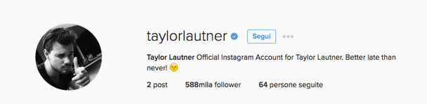 Taylor Lautner approda su Instagram!