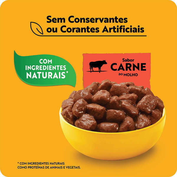 Miniatura: Ração Úmida Pedigree Sachê Carne ao Molho para Cães Adultos