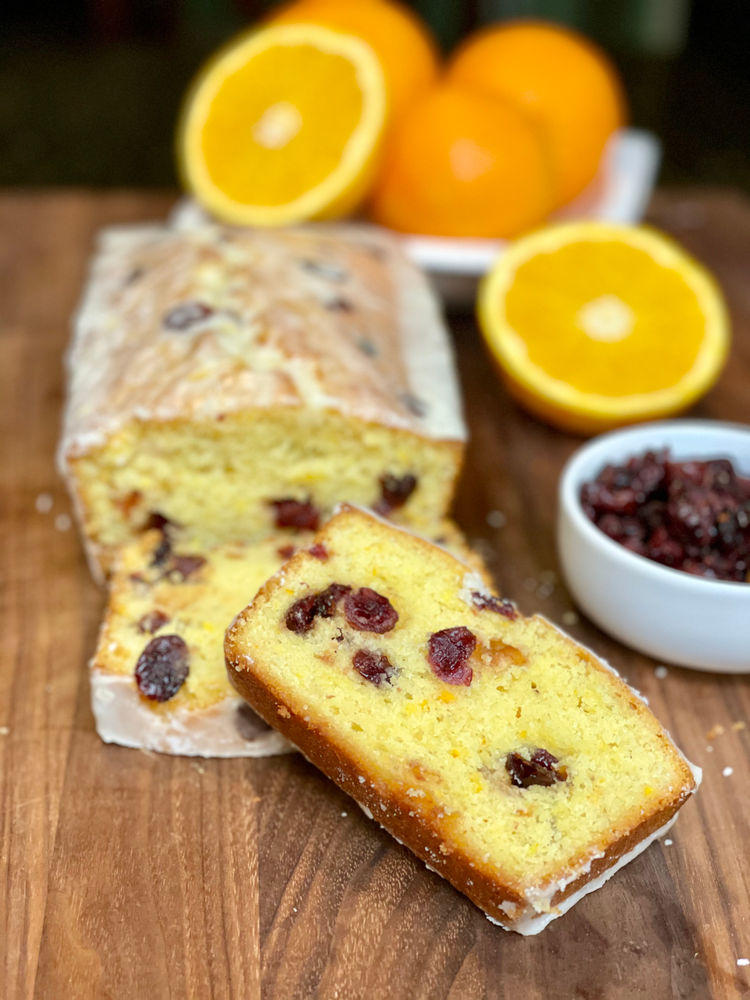Fresh Orange Cranberry Loaf with Orange Glaze