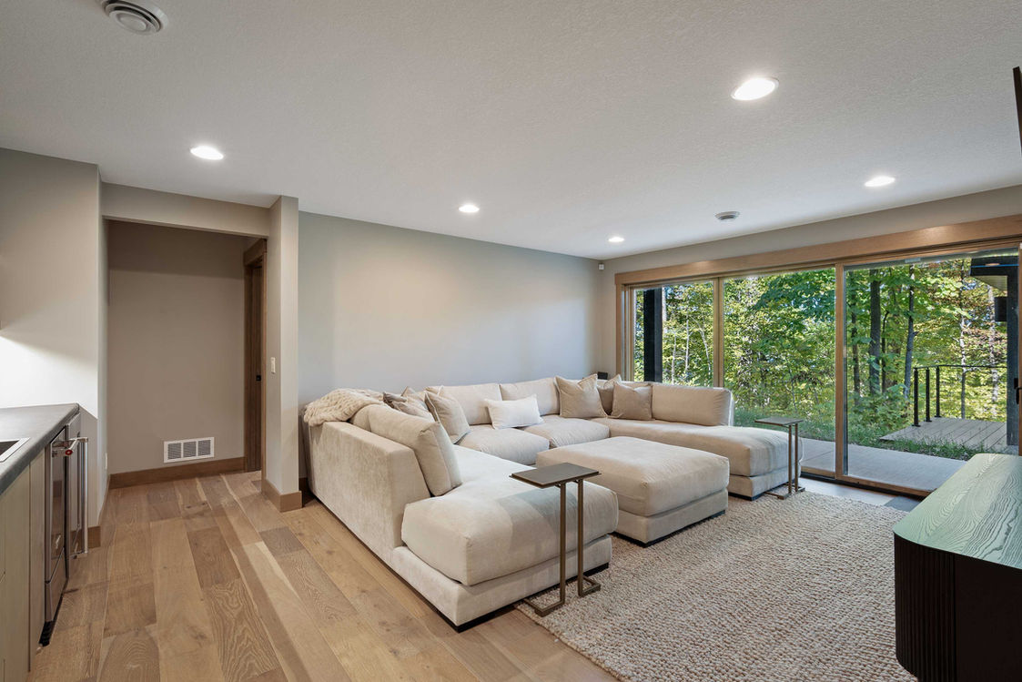 Large family room in walk-out home