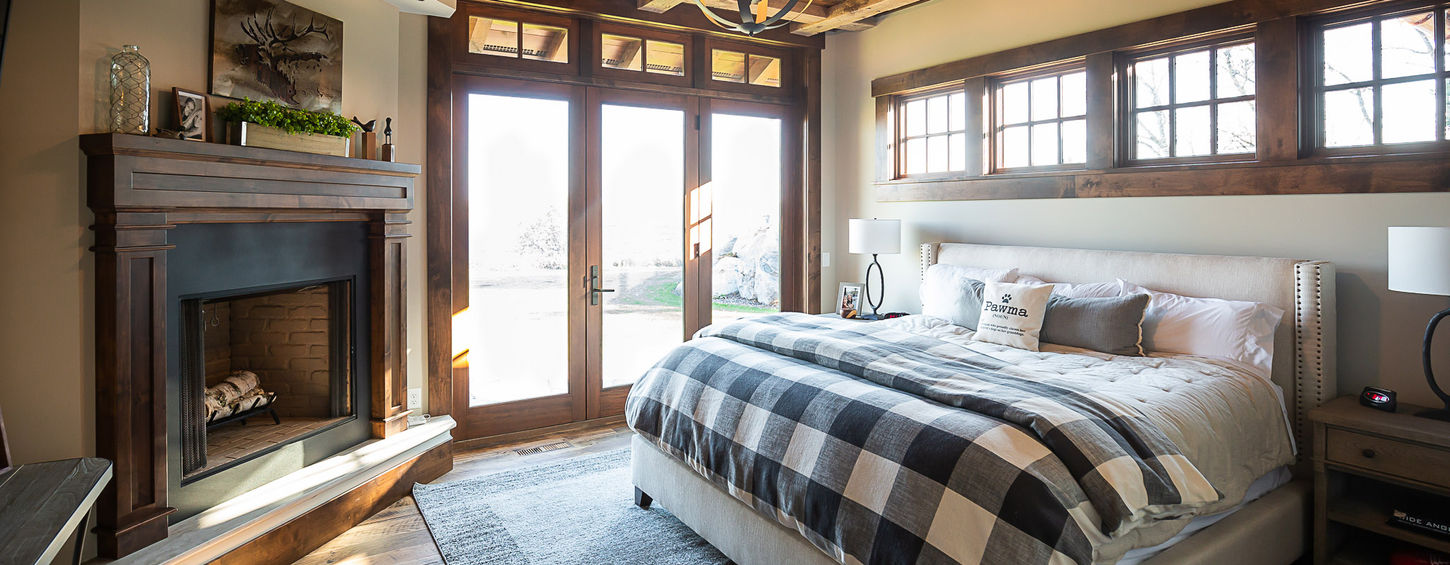 Master bedroom with beams