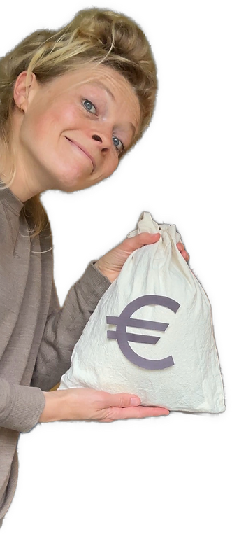 Anke van Delden met zak geld