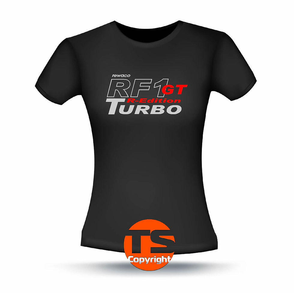 Miniaturbild: T-Shirt Comfort - "RF1 - GT-R-Edition Turbo" in 8 Flexfarben, 2-farbig