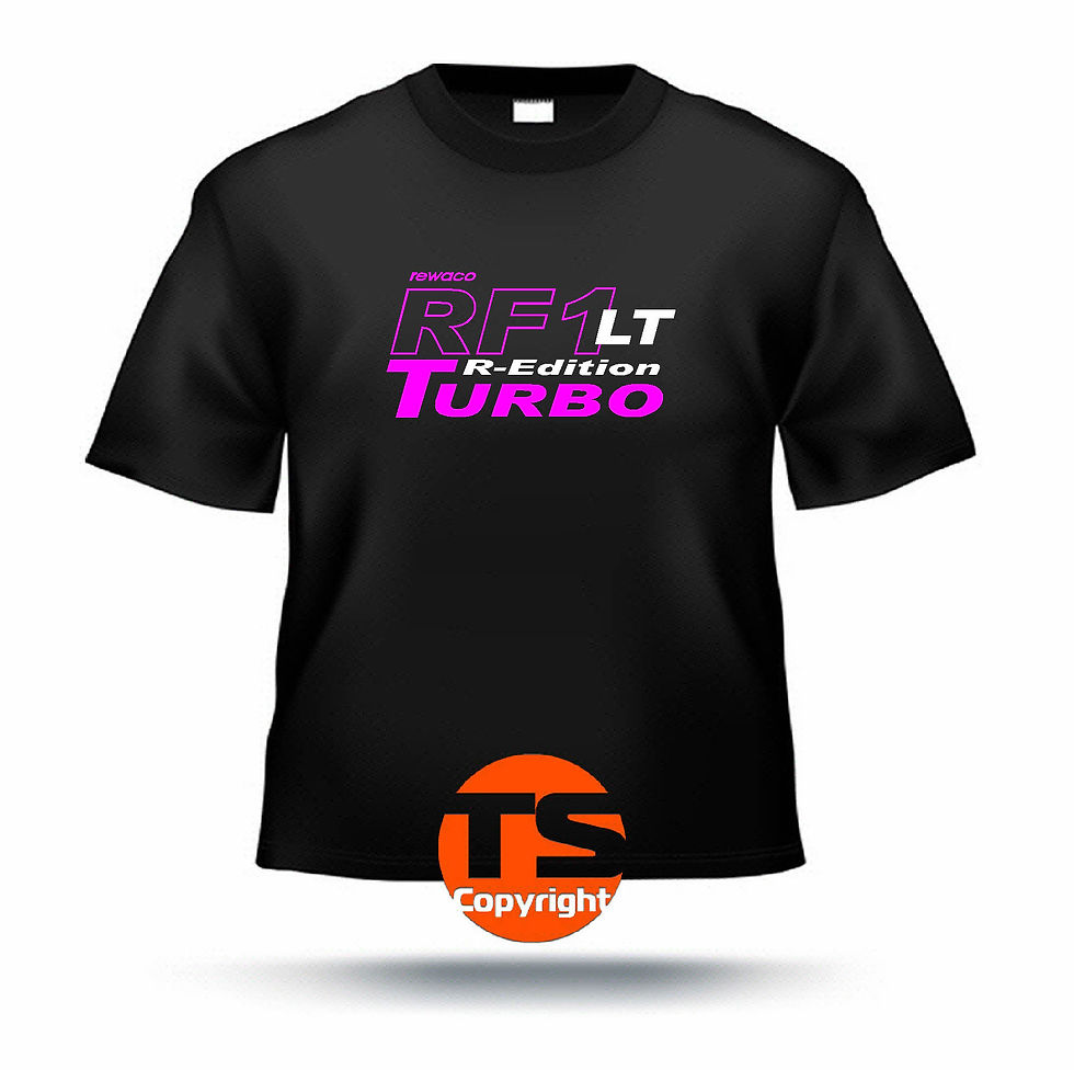 Miniaturbild: T-Shirt Comfort - "RF1 - LT-R-EDITION Turbo" in 8 Flexfarben, 2-farbig