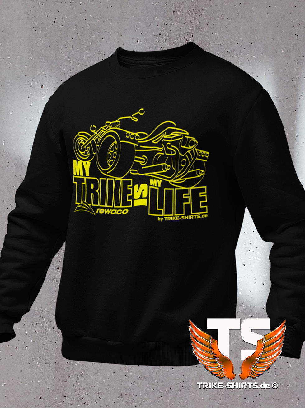 Miniaturbild: Sweatshirt Set-In - "My Trike is my Life" 002LFV - in 9 Flexfarben