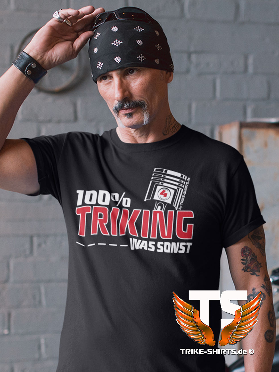 Miniaturbild: T-Shirt Comfort - "100% TRIKING... WAS SONST !" in 4 Flexfarben