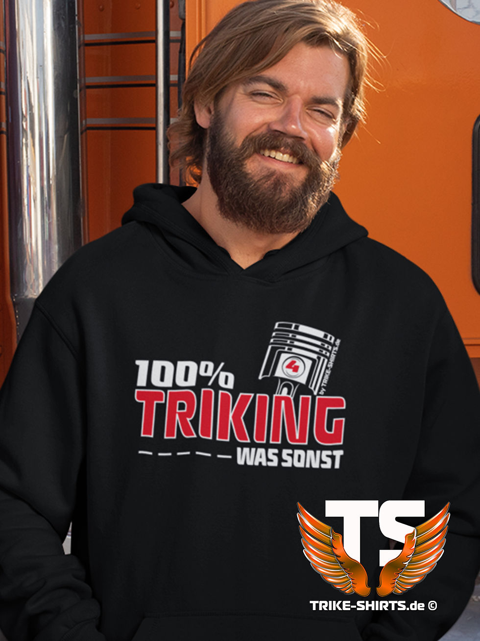 Miniaturbild: Hoodie Sweatshirt - "100% TRIKING... WAS SONST !" in 3 Flexfarben