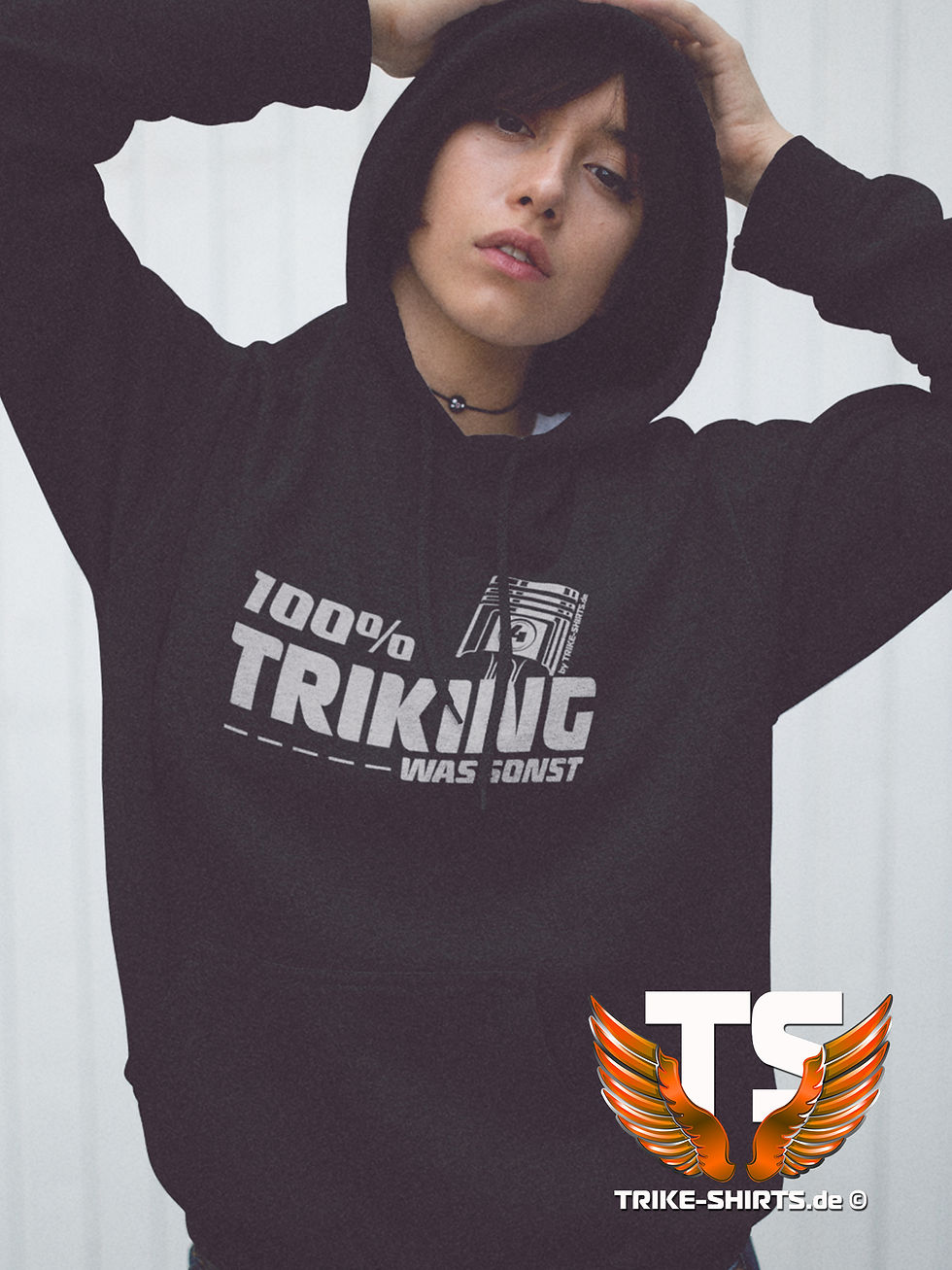 Miniaturbild: Hoodie Sweatshirt -  "100% TRIKING... WAS SONST !" in 3 Flexfarben
