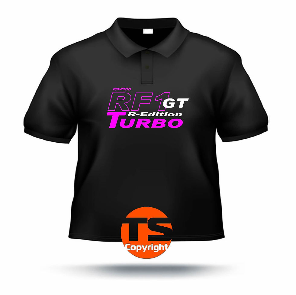 Miniaturbild: Poloshirt Pique - "RF1 - GT-R-Edition Turbo" in 8 Flexfarben, 2-farbig
