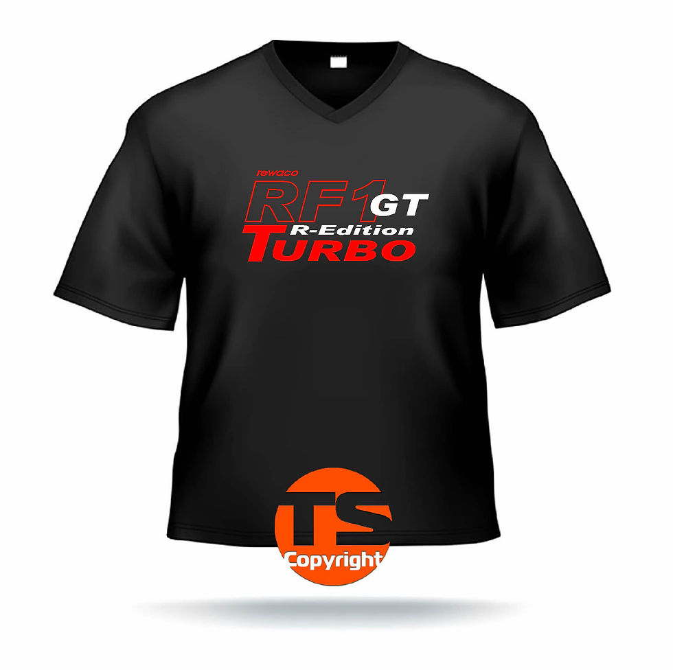 Miniaturbild: V-Shirt Ben - "RF1 - GT-R-Edition Turbo" in 8 Flexfarben, 2-farbig