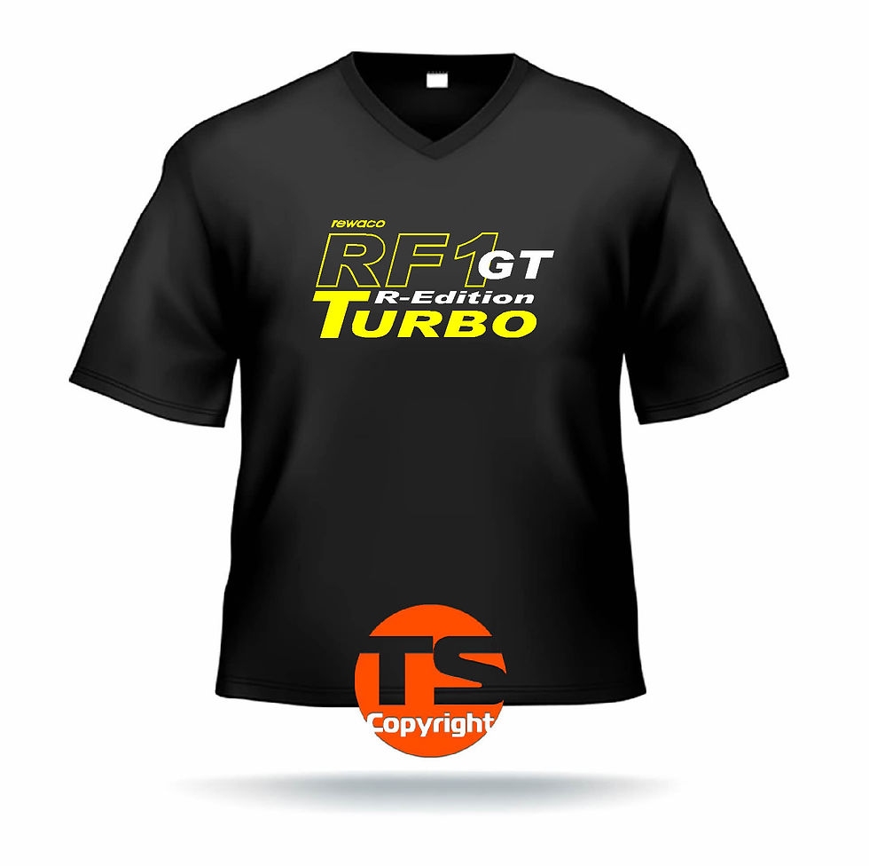 Miniaturbild: V-Shirt Ben - "RF1 - GT-R-Edition Turbo" in 8 Flexfarben, 2-farbig