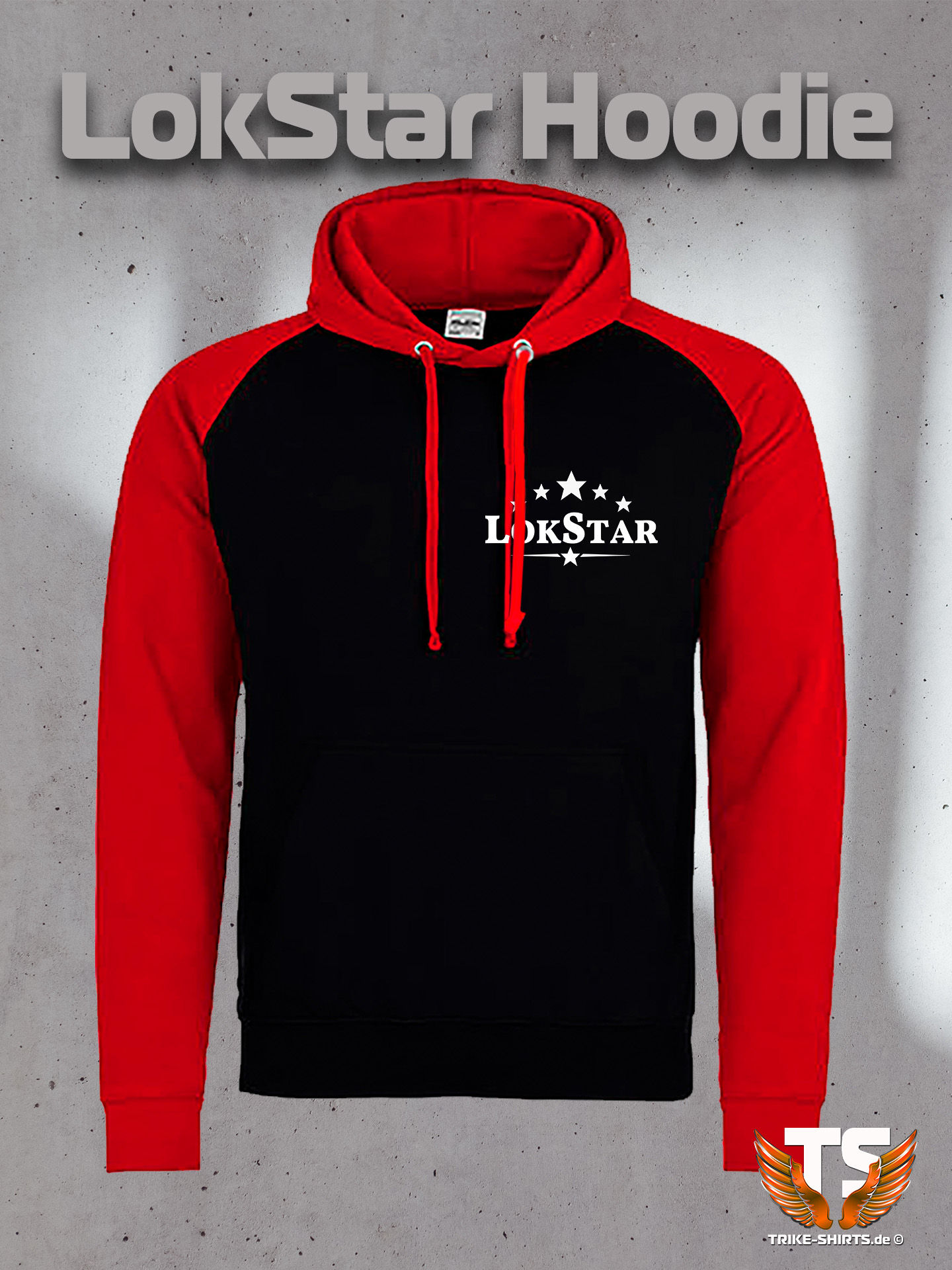 Sweatshirt Hooded Baseball  "LokStar.de"