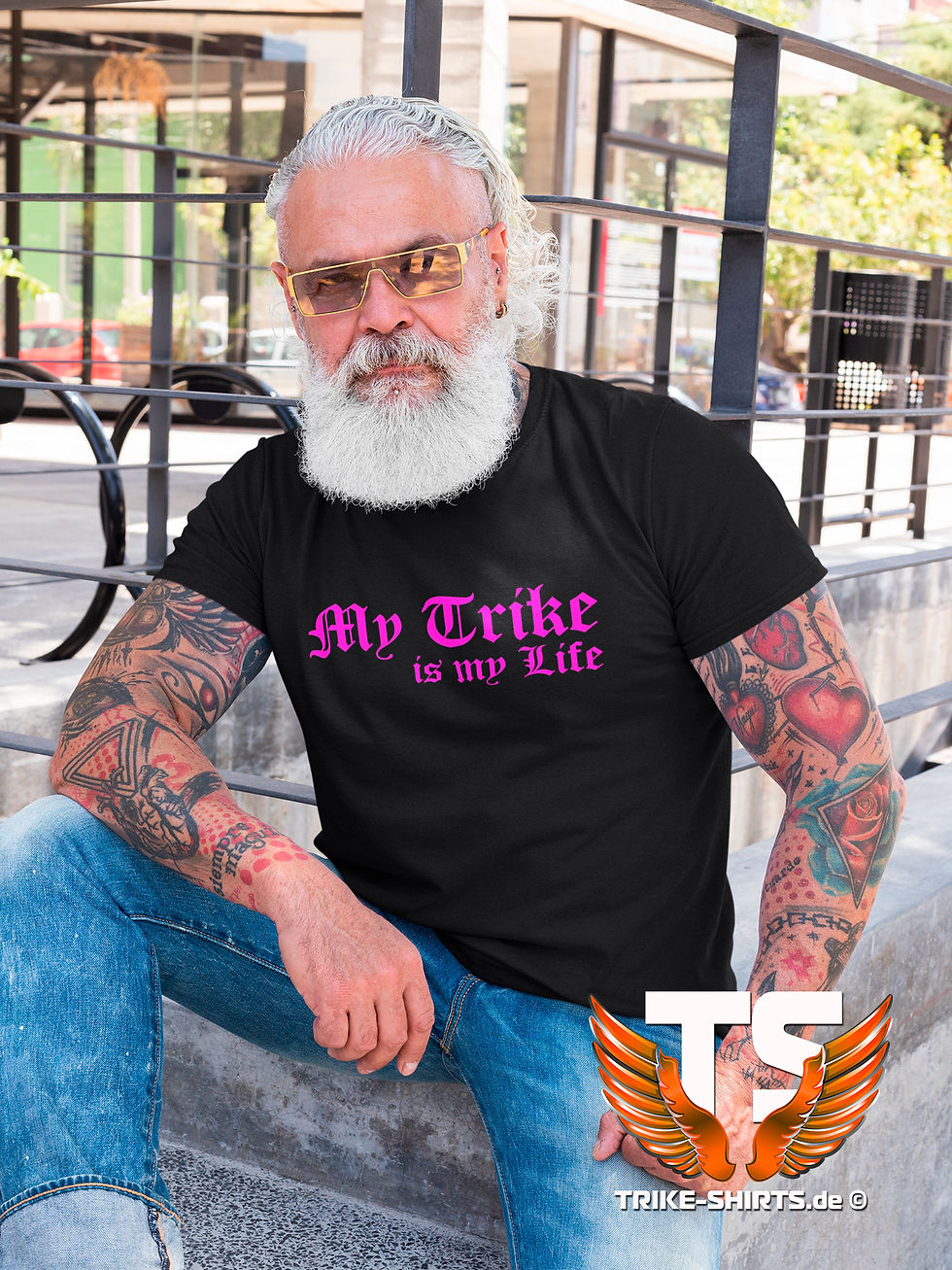 Miniaturbild: T-Shirt Comfort - "My Trike is my Life" 001 - in 9 Flexfarben