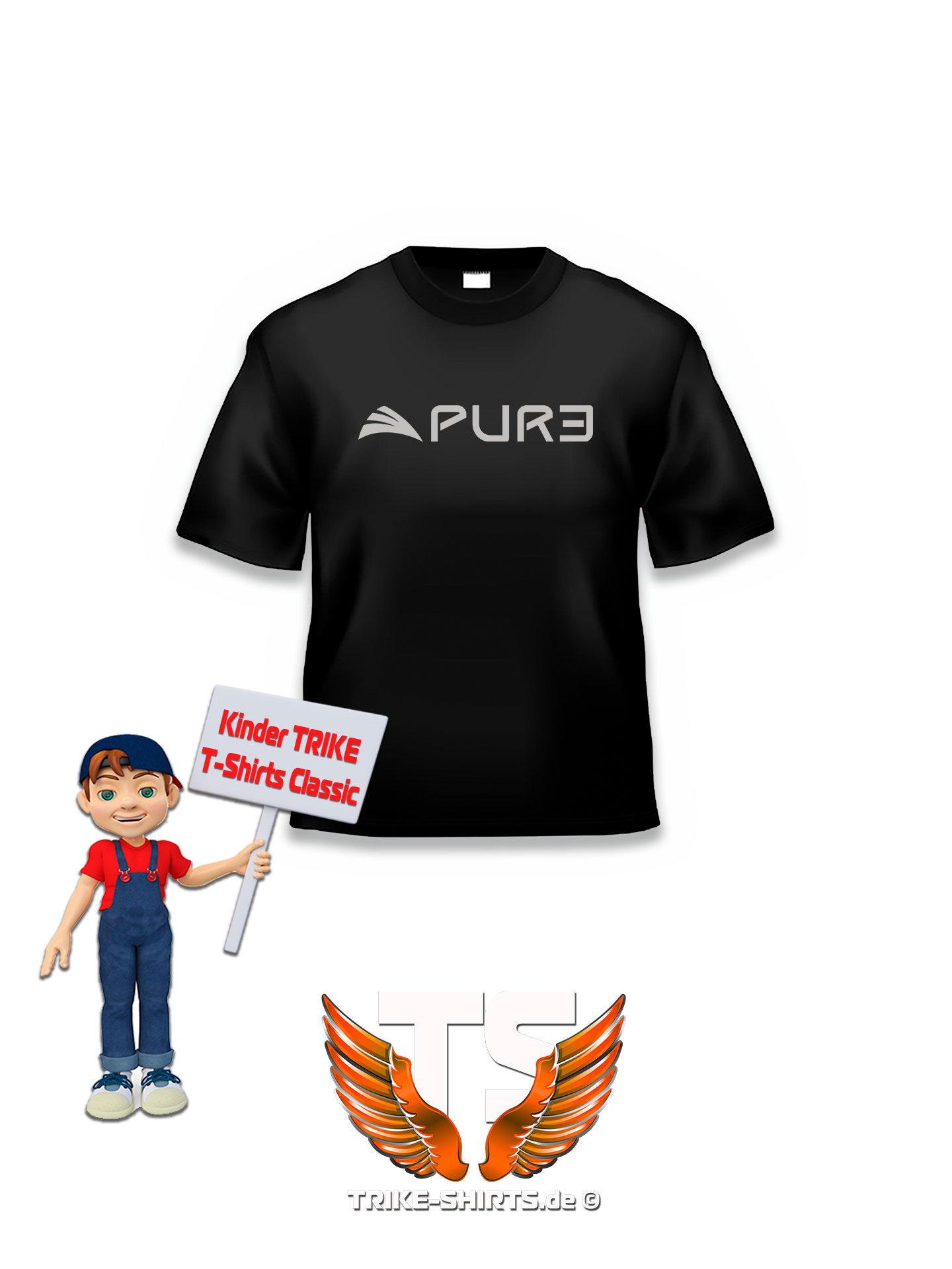 T-Shirt Classic Kids - "PUR3" L-B-L1-farbig