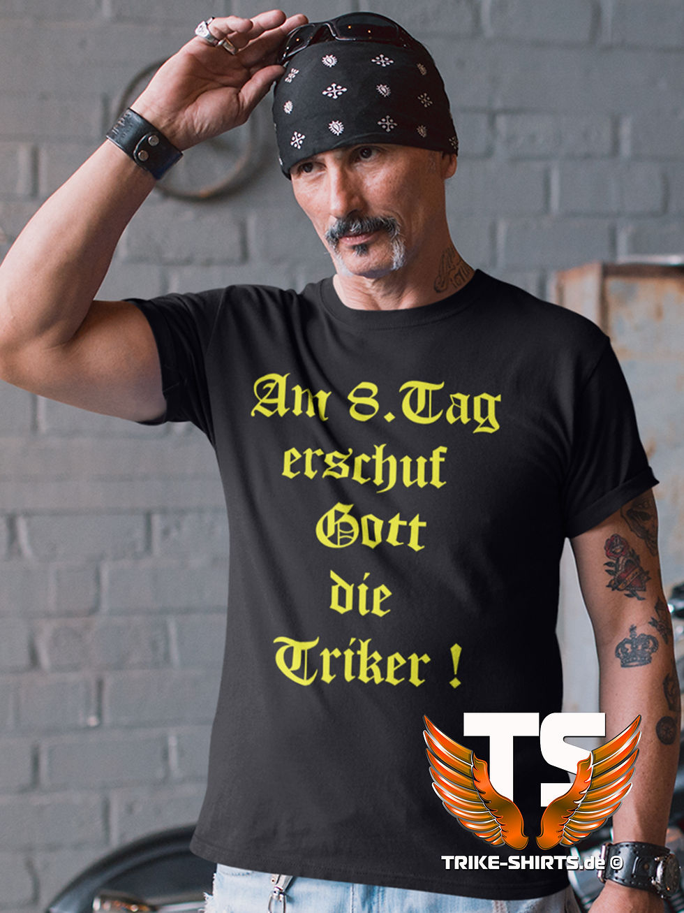 Miniaturbild: T-Shirt Comfort - ""Am 8. Tag erschuf Gott die Triker" in 8 Flexfarben