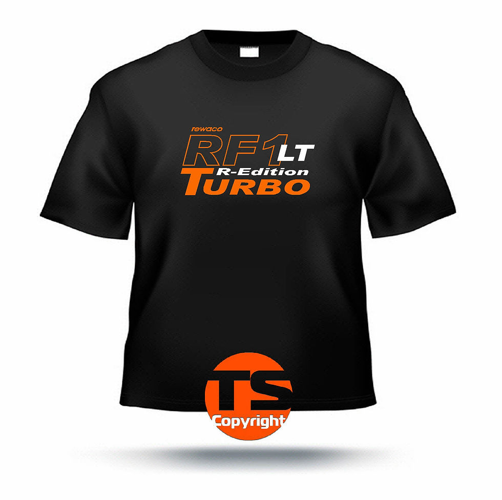 T-Shirt Comfort - "RF1 - LT-R-EDITION Turbo" in 8 Flexfarben, 2-farbig