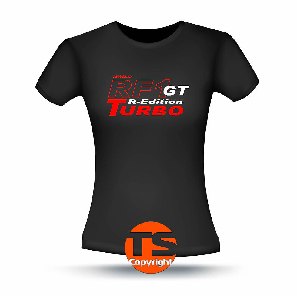 Miniaturbild: T-Shirt Comfort - "RF1 - GT-R-Edition Turbo" in 8 Flexfarben, 2-farbig