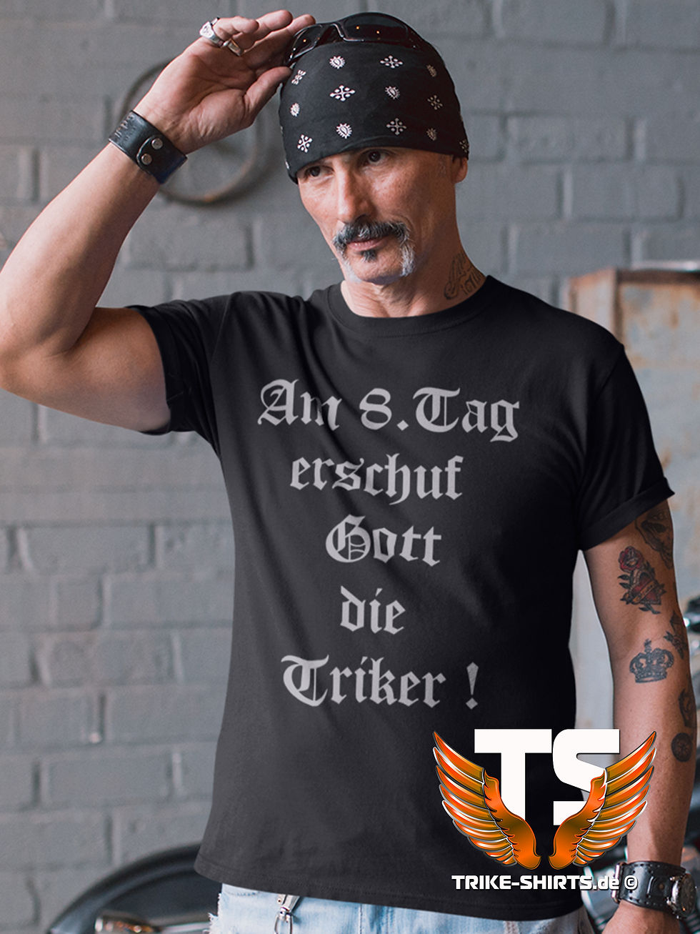 Miniaturbild: T-Shirt Comfort - ""Am 8. Tag erschuf Gott die Triker" in 8 Flexfarben