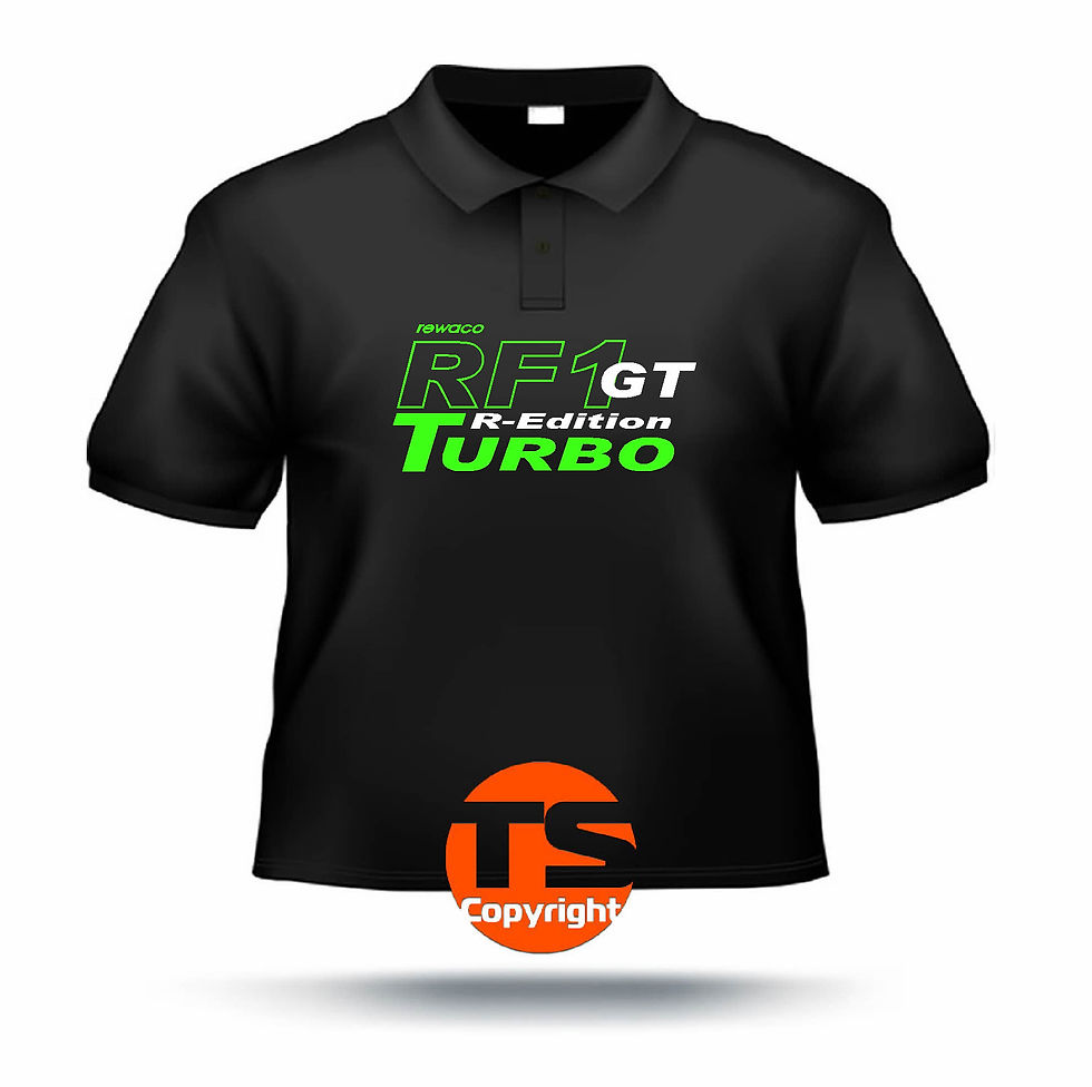 Miniaturbild: Poloshirt Pique - "RF1 - GT-R-Edition Turbo" in 8 Flexfarben, 2-farbig