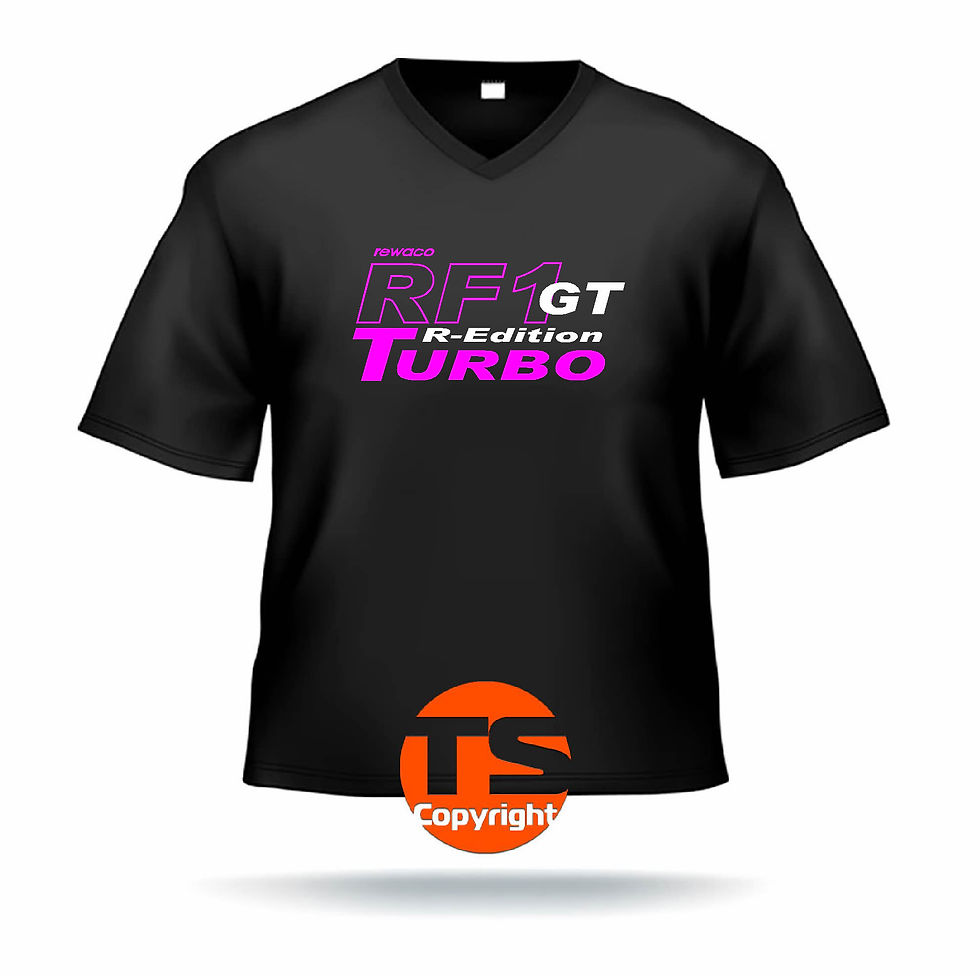 Miniaturbild: V-Shirt Ben - "RF1 - GT-R-Edition Turbo" in 8 Flexfarben, 2-farbig