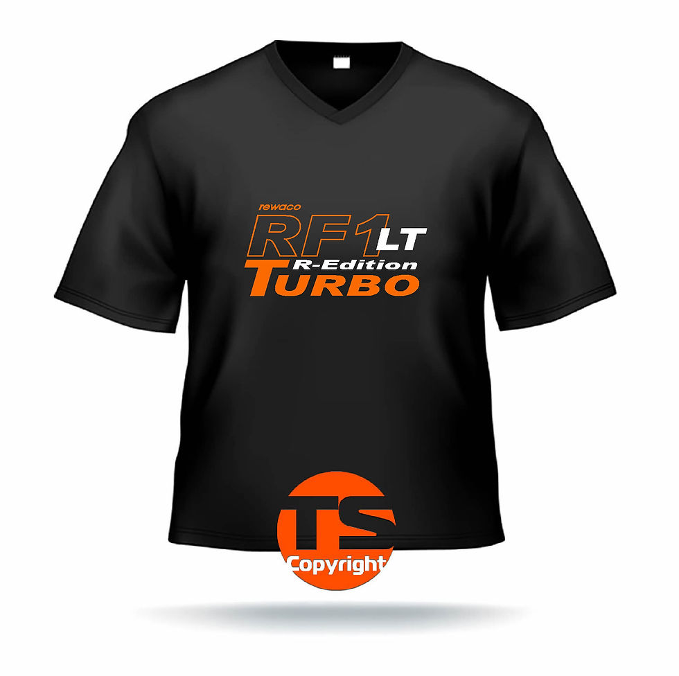 Miniaturbild: V-Shirt Ben - "RF1 - LT-R-Edition Turbo" in 8 Flexfarben, 2-farbig