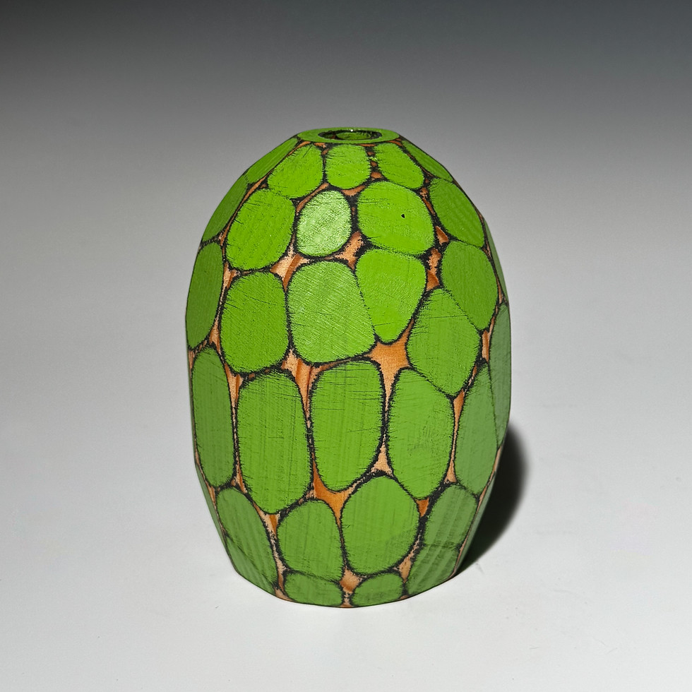 Thumbnail: Colorful wood bud vase holds water