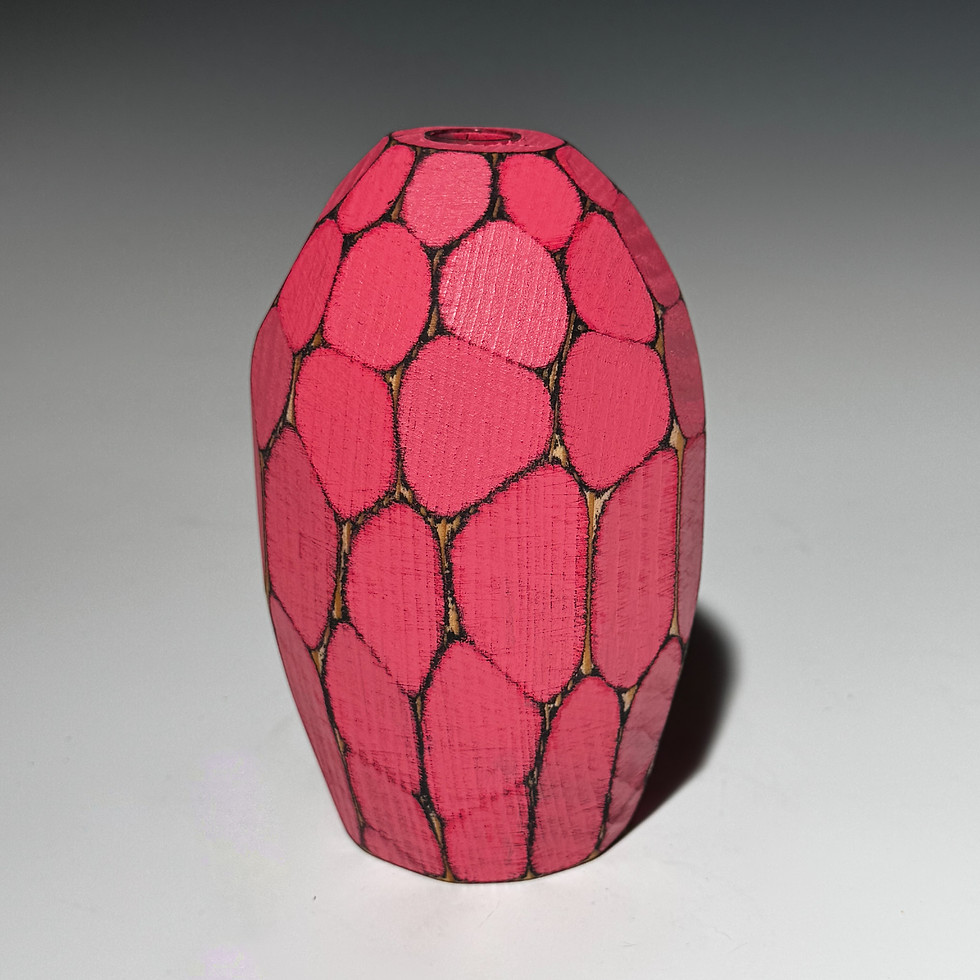 Thumbnail: Colorful wood bud vase holds water