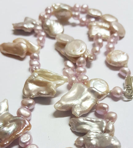Thumbnail: Mixed Pink Pearl Necklace