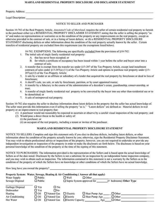 Residential Property Disclosures