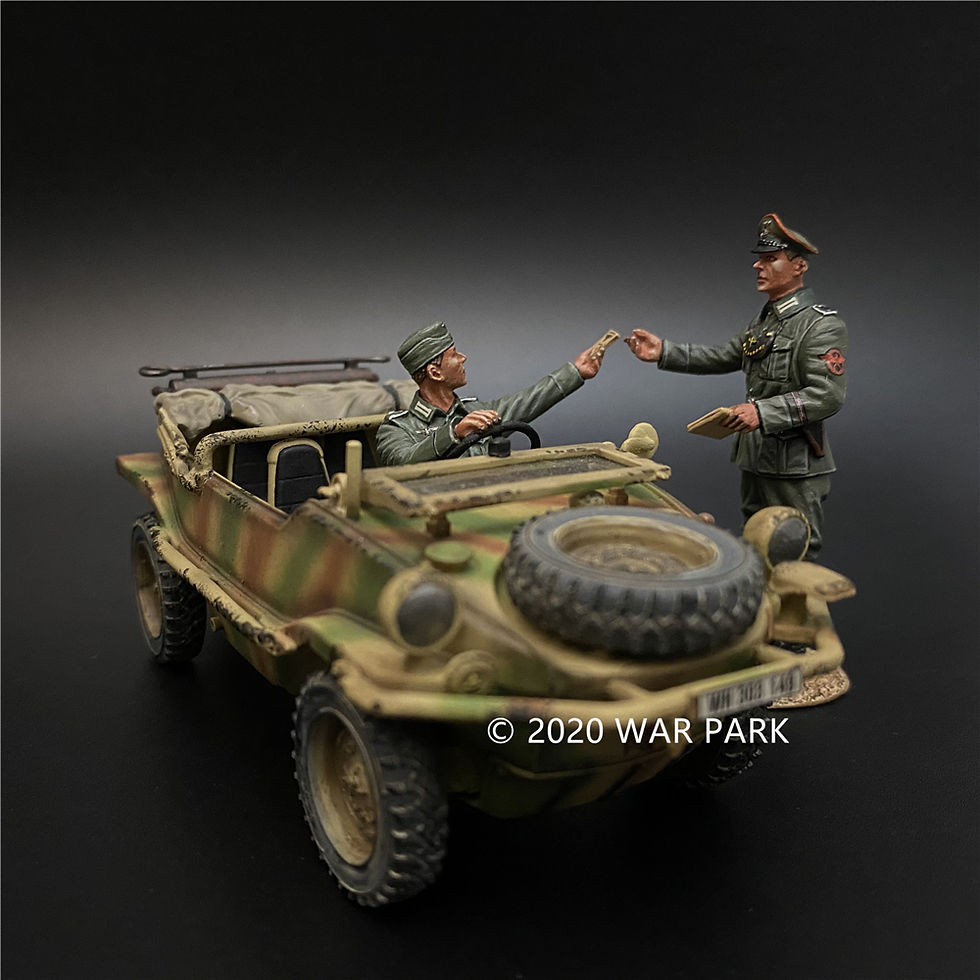 Thumbnail: War Park KU041 Feldgendarme Officer Checking Schwimmwagen 166